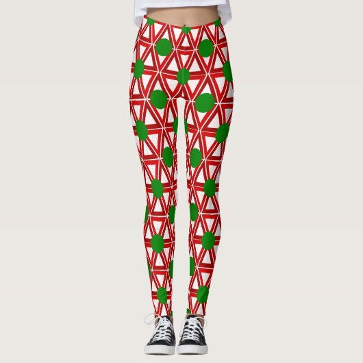 Weihnachtstriangle Quilt Leggings (Vorderseite)
