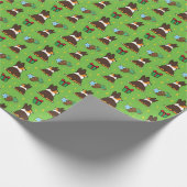 WeihnachtsTricolor Corgi-"Minimuster-" Packpapier (Ecke)