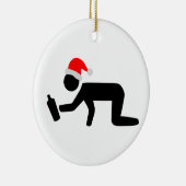 Weihnachtstrinker Keramikornament (Rechts)