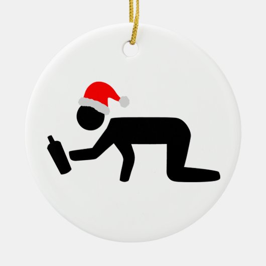 Weihnachtstrinker Keramikornament (Vorne)