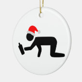 Weihnachtstrinker Keramikornament (Links)