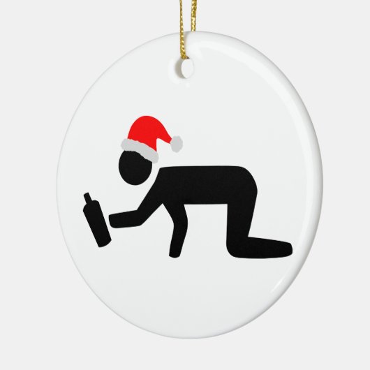 Weihnachtstrinker Keramikornament (Links)