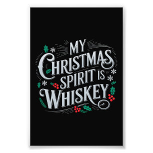 Weihnachtstrinker Whisky Liebhaber Trinker Spruch Fotodruck