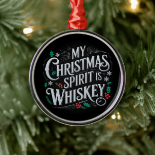Weihnachtstrinker Whisky Liebhaber Trinker Spruch  Ornament Aus Metall