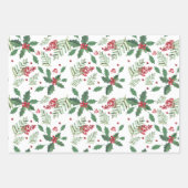 Weihnachtstrio - Cookies, Holly Berries & Sweaters Geschenkpapier Set (Vorderseite)