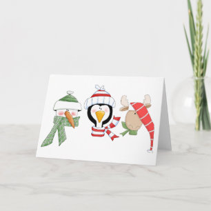 Weihnachtstrio-Tiere Feiertagskarte