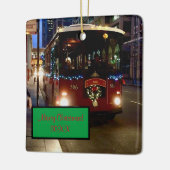 Weihnachtstrolley in Chicago Keramikornament (Links)