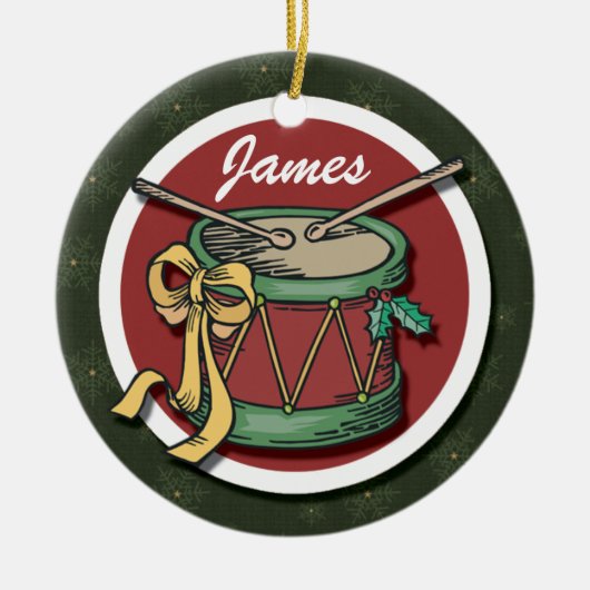 Weihnachtstrommel Keramikornament (Vorne)