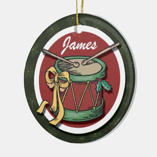 Weihnachtstrommel Keramikornament (Links)