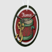 Weihnachtstrommel mit Ihrem Namen Ornament (Vorderseite)