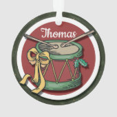 Weihnachtstrommel mit Ihrem Namen Ornament (Rückseite)