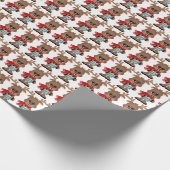 Weihnachtstrommeln Rentierpapier Geschenkpapier (Ecke)