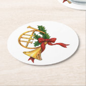 Weihnachtstrompete Runder Pappuntersetzer (Angewinkelt)