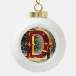 Weihnachtstrummelspieler Personalisierter Anfangsb Keramik Kugel-Ornament