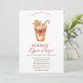 Weihnachtstrunk Lebkuchen Feiertags-Open-House Einladung (Stehend Vorderseite)