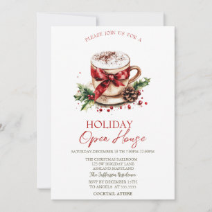 Weihnachtstrunk-Schleife-Feiertags-Open-House Einladung