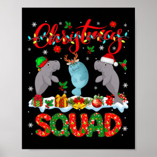 Weihnachtstrupp Drei Weihnachtsmann-Rentiere-Elfen Poster