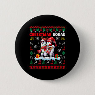 Weihnachtstrupp Weihnachtsmann Gnom Reittier Lama Button