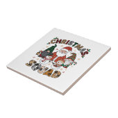 Weihnachtstrupp Weihnachtsmann Gnome Schneemänner Fliese (Seite)