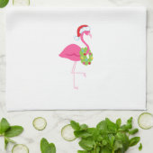 Weihnachtstuch mit rosa Flamingo Küchentuch (Gefaltet)