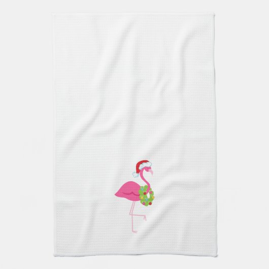 Weihnachtstuch mit rosa Flamingo Küchentuch (Vertikal)