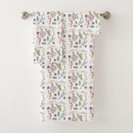 Weihnachtstuch-Set, Badezimmerdekor Badhandtuch Set