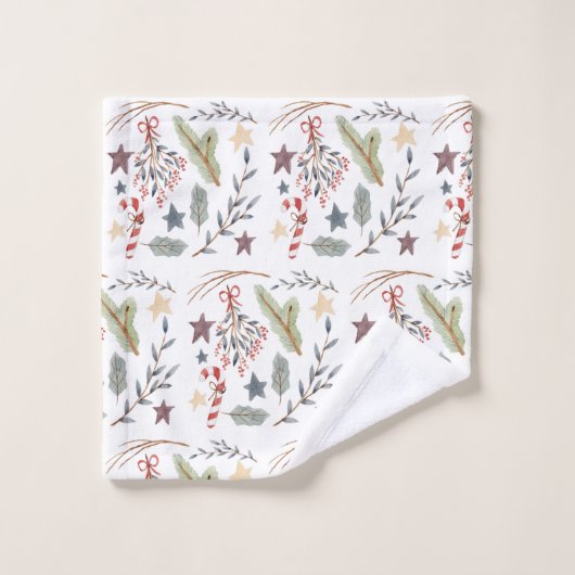 Weihnachtstuch-Set, Badezimmerdekor Badhandtuch Set (Waschlappen)