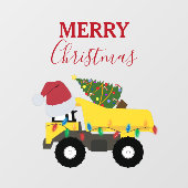 Weihnachtstumpf LKW-Baumaschinen Fensteraufkleber (Blatt)