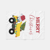 Weihnachtstumpf LKW-Baumaschinen Fleecedecke (Vorderseite (Horizontal))