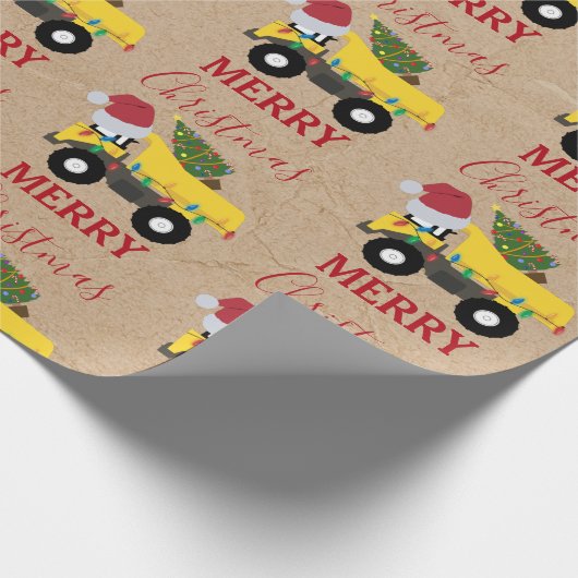 Weihnachtstumpf LKW-Baumaschinen Geschenkpapier (Ecke)