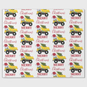 Weihnachtstumpf LKW-Baumaschinen Geschenkpapier (Flach)