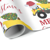 Weihnachtstumpf LKW-Baumaschinen Geschenkpapier (Rolleneckpunkt)