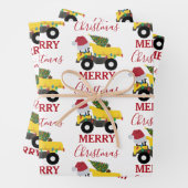Weihnachtstumpf LKW-Baumaschinen Geschenkpapier Set (Beispiel)