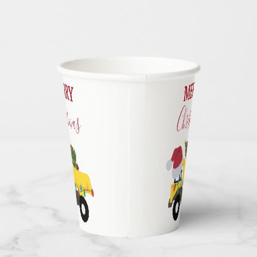 Weihnachtstumpf LKW-Baumaschinen Pappbecher (Rechts)