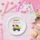 Weihnachtstumpf LKW-Baumaschinen Pappteller (Party)