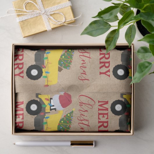 Weihnachtstumpf LKW-Baumaschinen Seidenpapier (Geschenk)