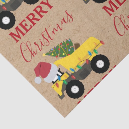 Weihnachtstumpf LKW-Baumaschinen Seidenpapier (Ausschnitt)