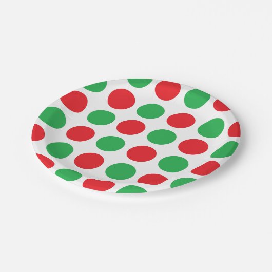 WeihnachtsTupfen Pappteller (Schrägansicht)