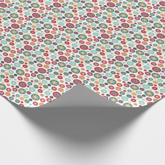WeihnachtsTupfen-Schneeflocke-Retro Muster Geschenkpapier (Ecke)