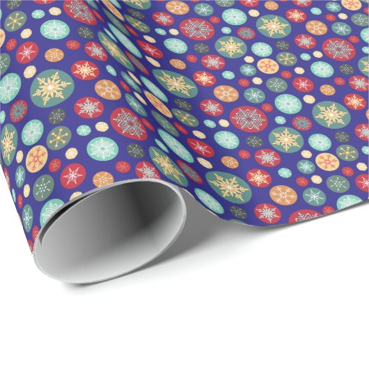 WeihnachtsTupfen-Schneeflocke-Retro Muster Geschenkpapier (Rolleneckpunkt)