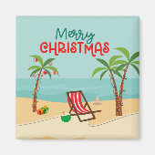 Weihnachtstür am Strand Magnet (Vorne)