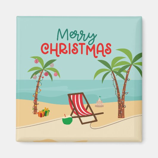 Weihnachtstür am Strand Magnet (Vorne)