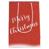 Weihnachtstür mit Schneeflocken Mittlere Geschenktüte (Rückseite)