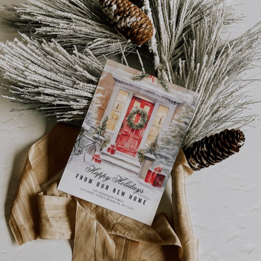 Weihnachtstür-Urlaubskarte Feiertagskarte