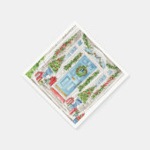 Weihnachtstür Wasserfarbe Napkins Serviette (Ecke)
