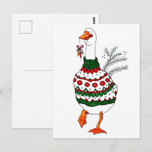 Weihnachtstürkei in einem Pullover Postkarte