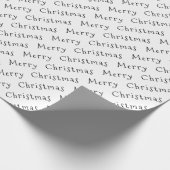 Weihnachtstypografie Black auf weißem Wrapping Pap Geschenkpapier (Ecke)