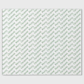 Weihnachtstypografie Dark Green auf Weiß Geschenkpapier (Flach)
