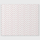 Weihnachtstypografie Dunkelrot auf Weiß Geschenkpapier (Flach)