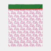 Weihnachtstypografie Fleecedecke (Vorderseite)